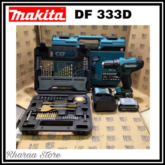 Paket Bor Makita DF333 DWYE dan Mata Bor 70pcs / BOR MAKITA DF333DWYE / BOR MAKITA DF 333 DWYE