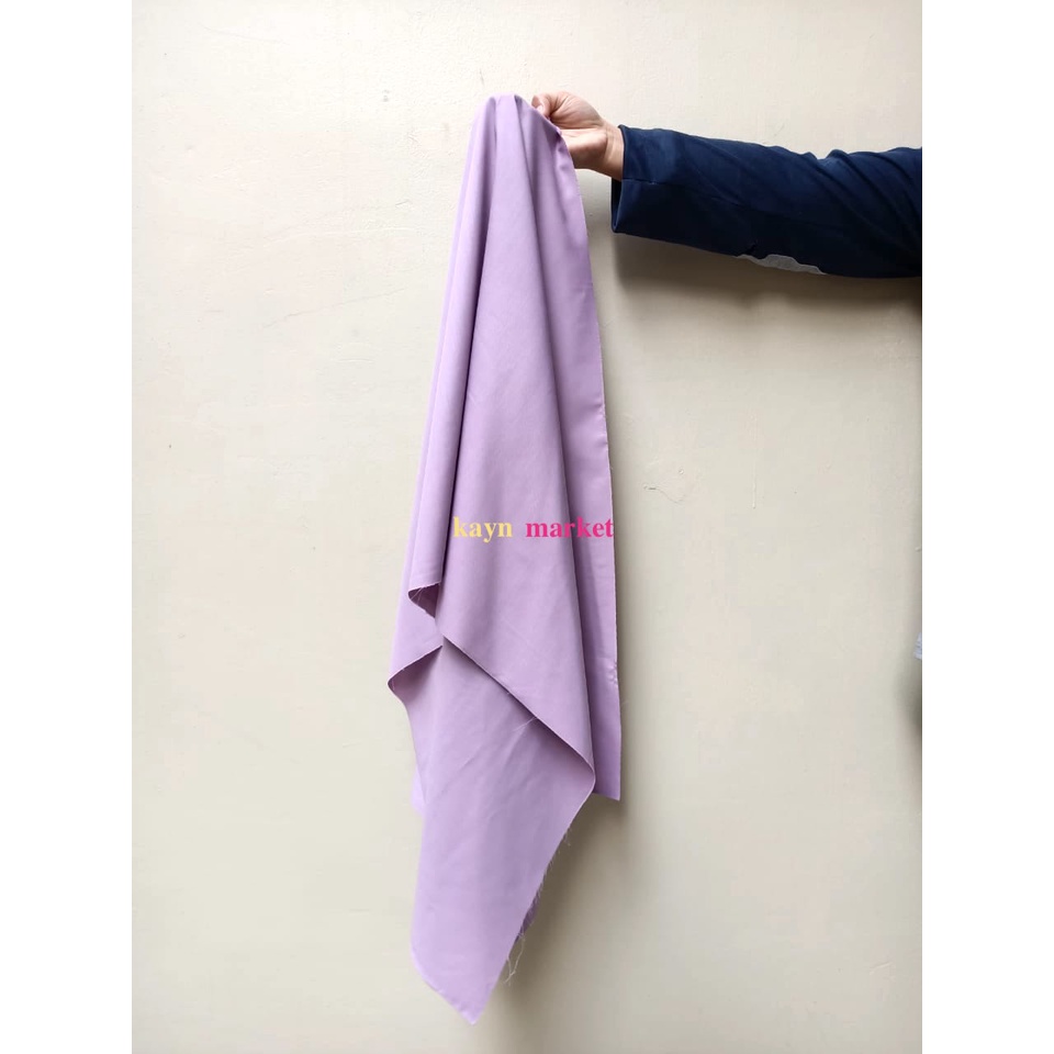 1/2 Meter Kain Katun Toyobo Fodu LILAC UNGU Original Asli Premium Silky Satin Import | Ecer Grosir S
