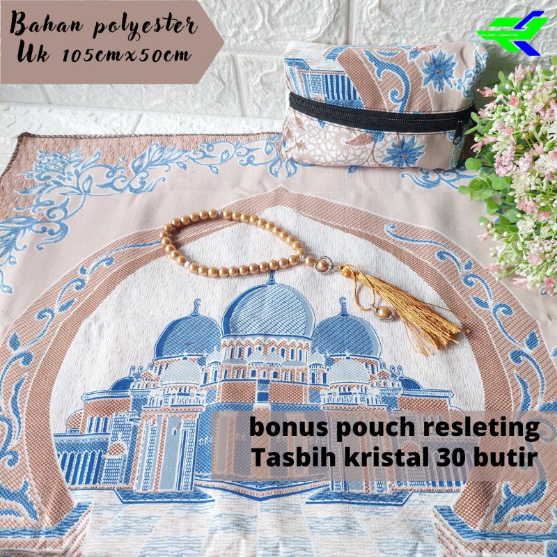 sajadah set tasbih mutiara 30 butir