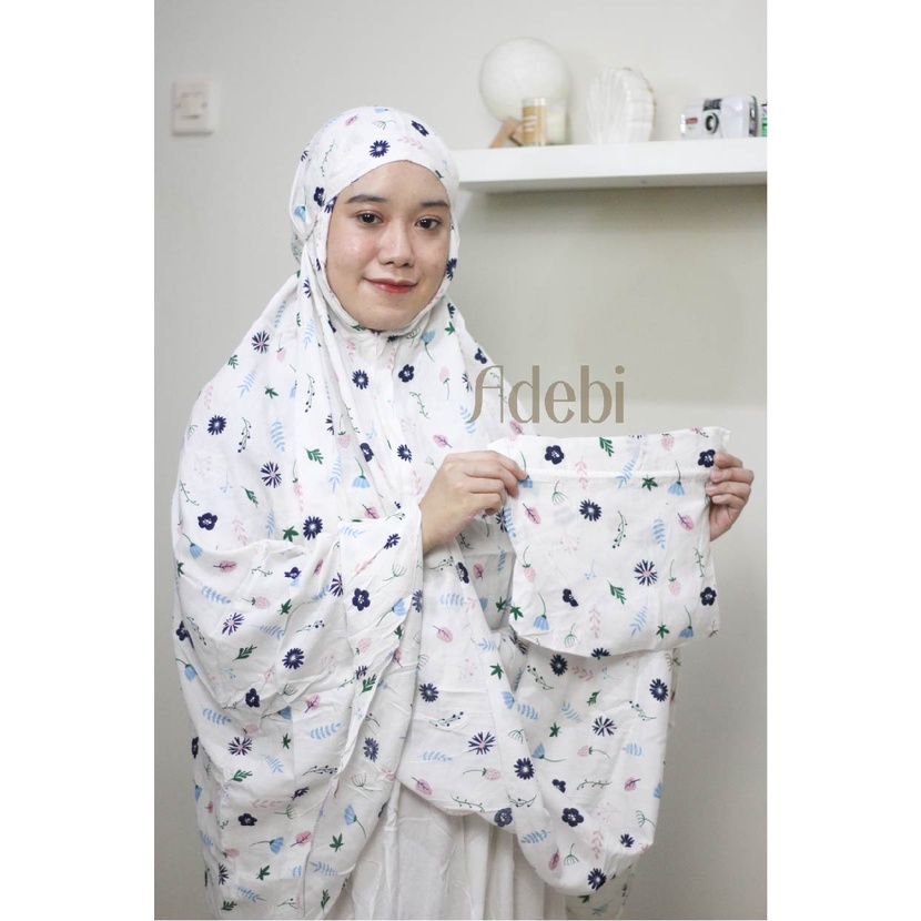 MUKENA TRAVEL RAYON MOTIF BUNGA 2IN1
