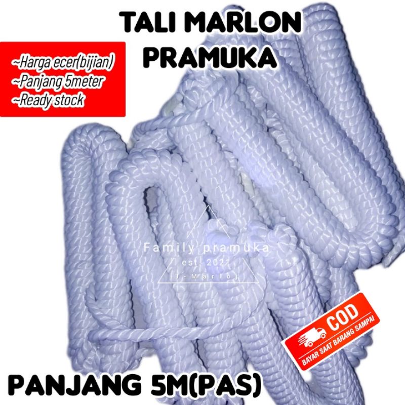 

Tali marlon 5 meter - Tali tambang pramuka - tali kenur - bijian ecer grosir