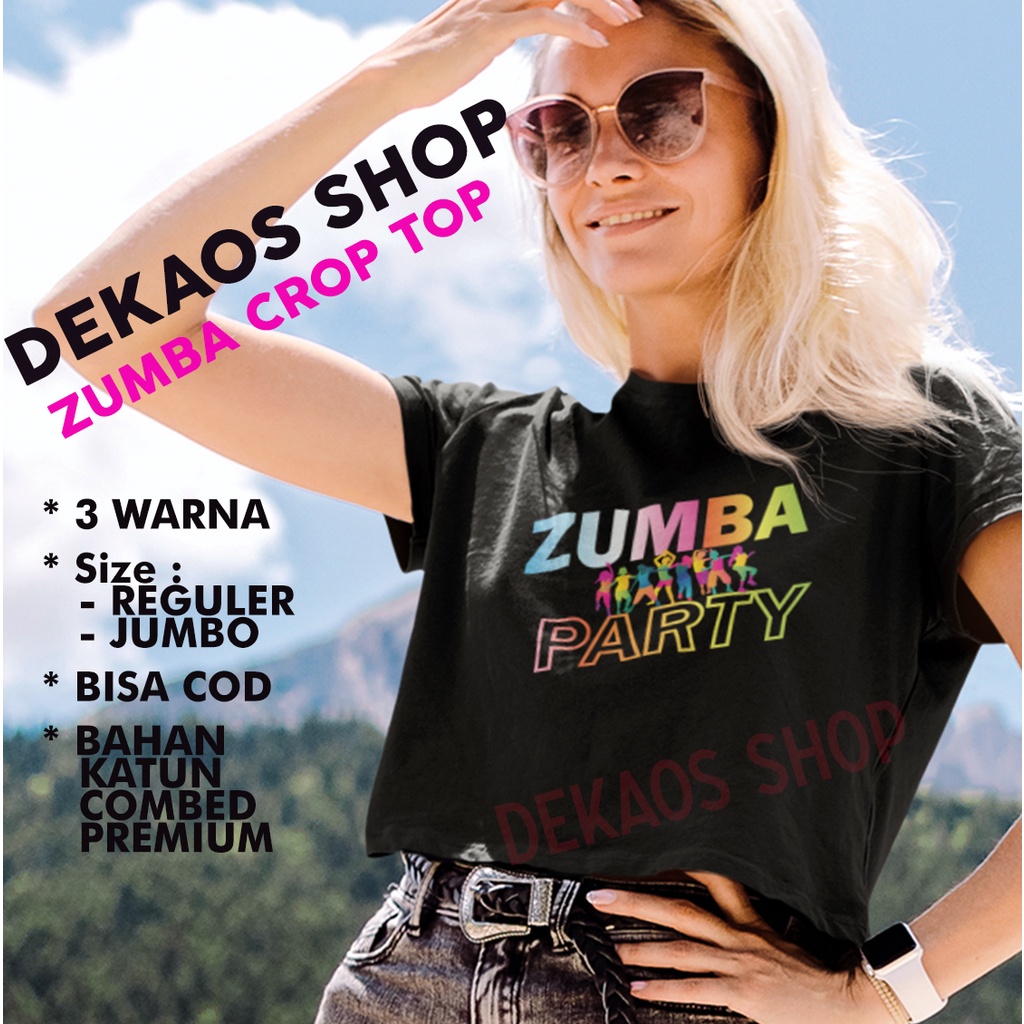 CROP TOP ZUMBA / BAJU SENAM WANITA  / BAJU SENAM AEROBIC / KAOS ZUMBA WANITA / ATASAN ZUMBA / ATASAN