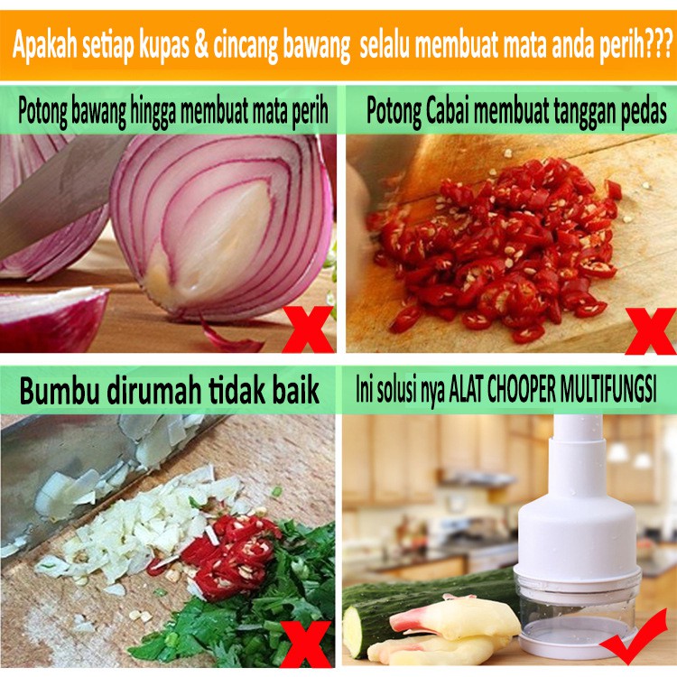 Alat Chooper Bawang Multifungsi/Pencacah bawang dan bumbu