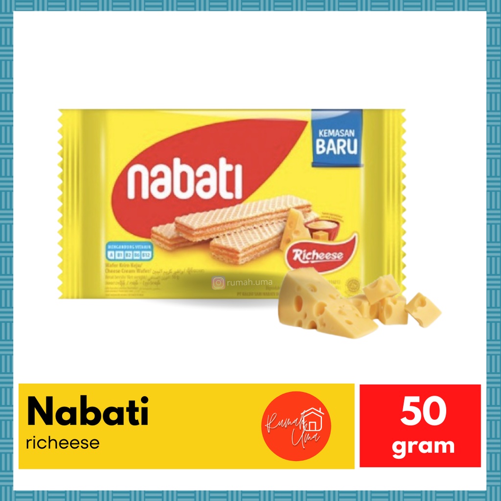 

Cemilan Snack Wafer Biskuit Keju Coklat Richeese Pink Lava White Nabati Regular - Nabati Wafer 50g