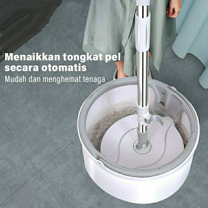 IKILOSHOP M01 Spin Mop Alat Pel Lantai Kain Pel Alat Pembersih Praktis Pel-pelan Otomatis Flat Mop Praktis