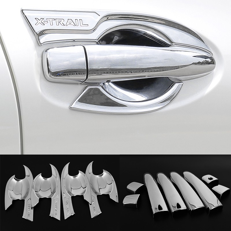 Xuming untuk Mobil Nissan Xtrail 2014 2021 Chrome Silver Door Handle Penutup Mangkuk X Trail Handle Pintu Kecantikan Trim