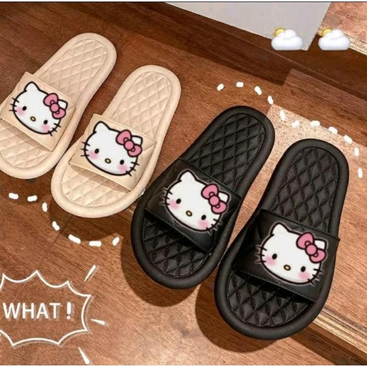 SANDAL WANITA SPON SLOP MOTIF HELLO KITTY