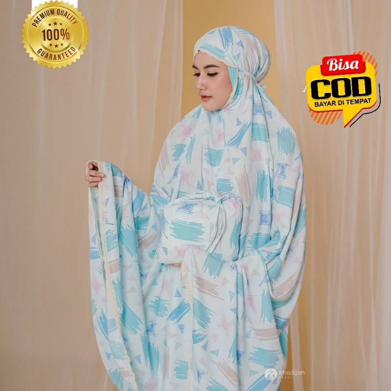 Mukena dewasa katun rayon travelng 2 in 1 resleting jumbo premium