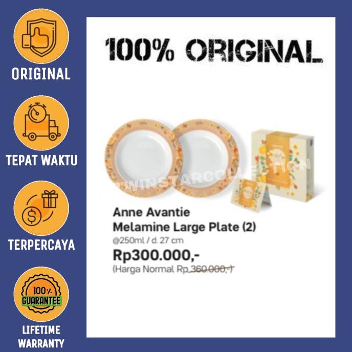 Tupperware Promo Anne Avantie Melamine Large Plate (2) Piring