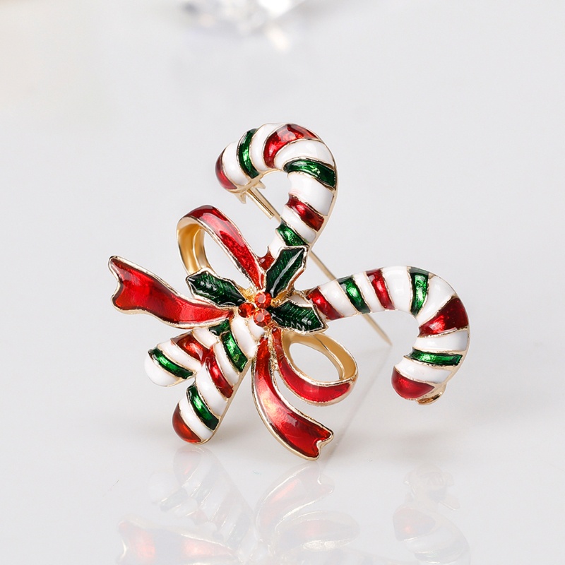 SIY  Christmas Brooch Pins Double Crutch Fashion Winter Creative Jewelry Women Gifts