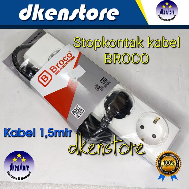 Stopkontak Kabel Broco 15340 kp 4 lubang Arde original