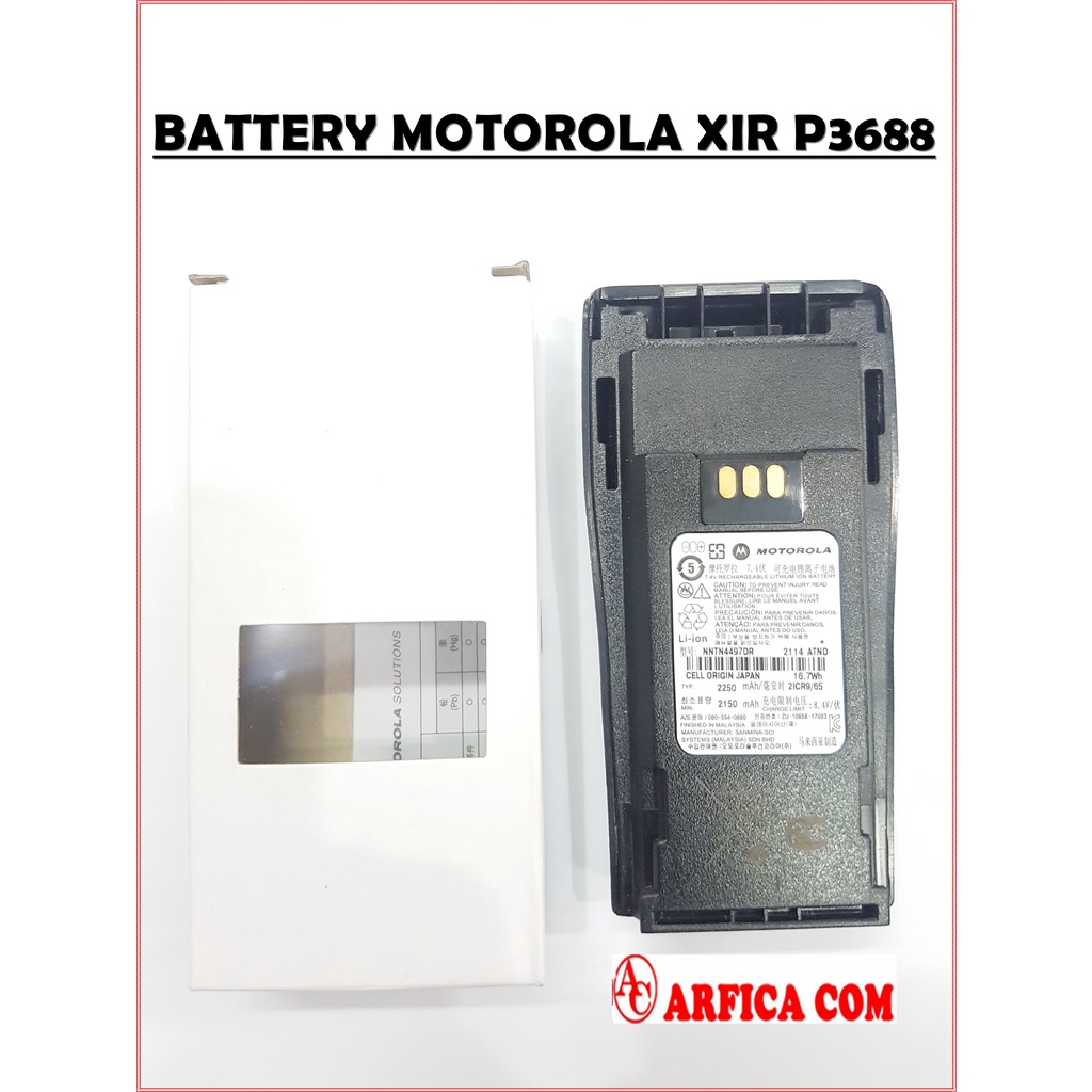 BATTERY HT MOTOROLA XIR P3688 MOTOROLA XIRP3688 XIR P 3688 LITHIUM