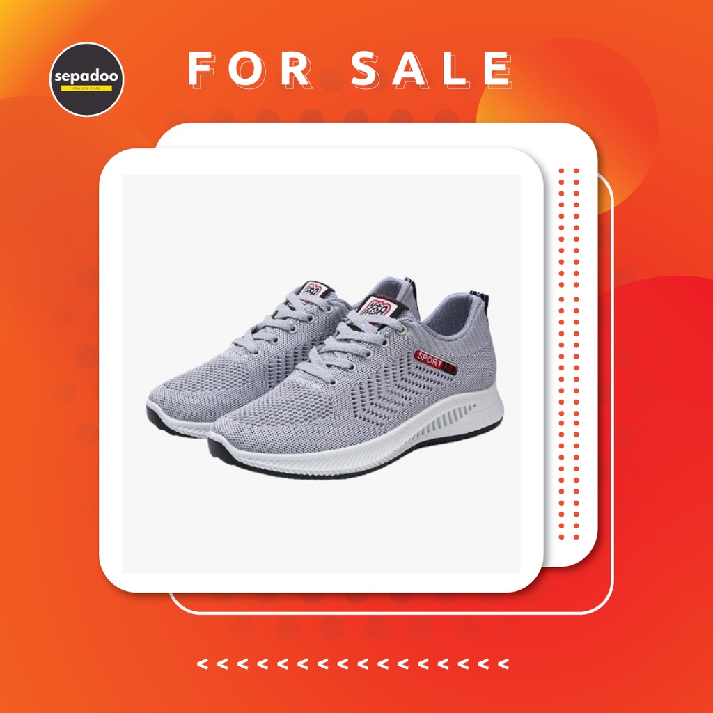 SEPADOO Sport Shoes Pria WS1 Sepatu Running Olahraga Abu