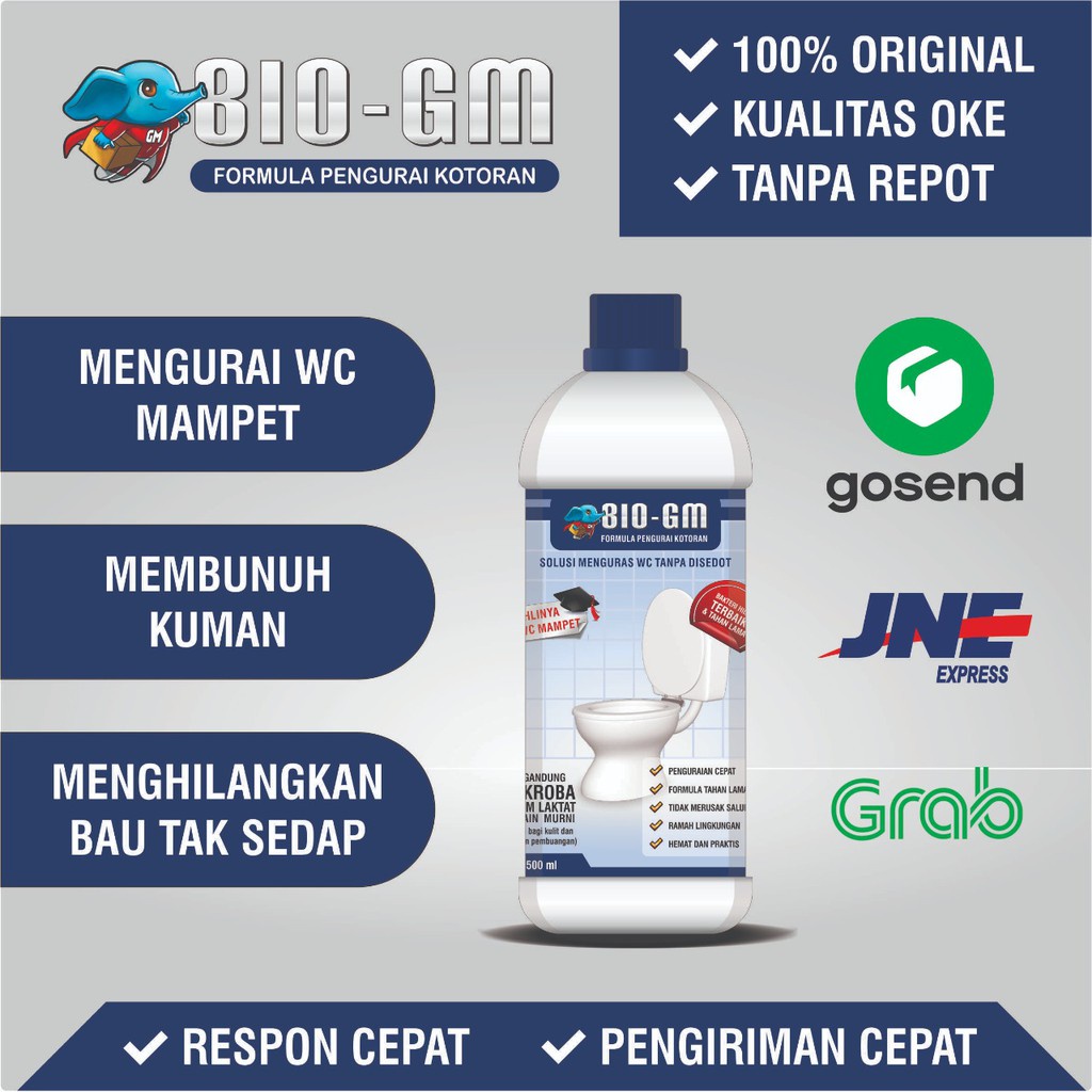 Pembersih saluran WC Kloset BIO-GM Anti sumbat mampet ORGANIK AMAN