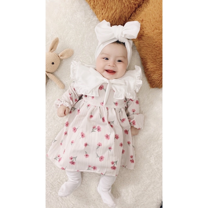 dress anak perempuan lengan panjang tunik bayi perempuan cewek 1-3 tahun baby FREYA DRESS MONA