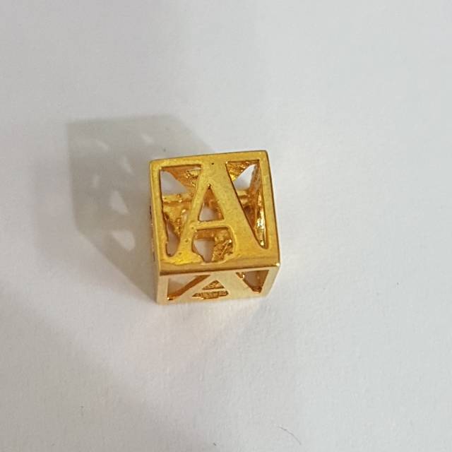 Mainan kalung emas asli kadar 875 model huruf A kotak terbaru