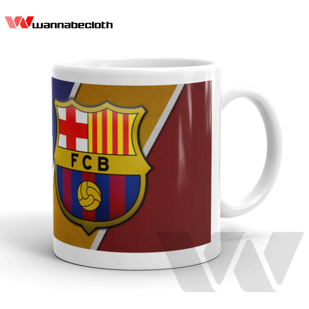 Mug Barcelona Gelas Barcelona Mug Bola Gelas Bola Mug Custom Mug Unik Cetak Mug Barcelona Red Blue