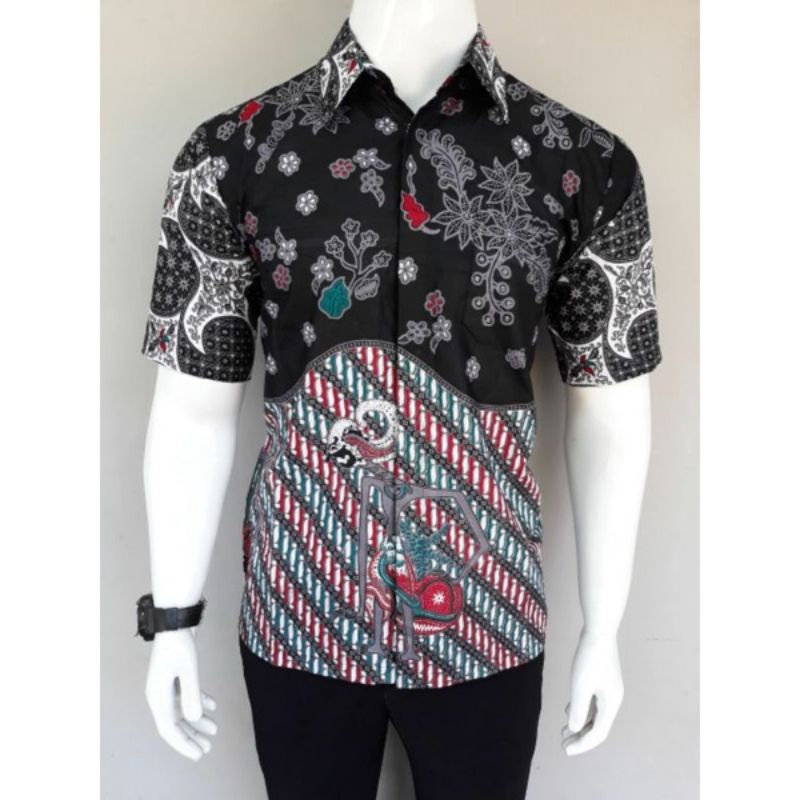 BAJU BATIK PRIA REGULER MODERN LENGAN PENDEK OB 514 SIZE M L XL XXL XXXL BATIK