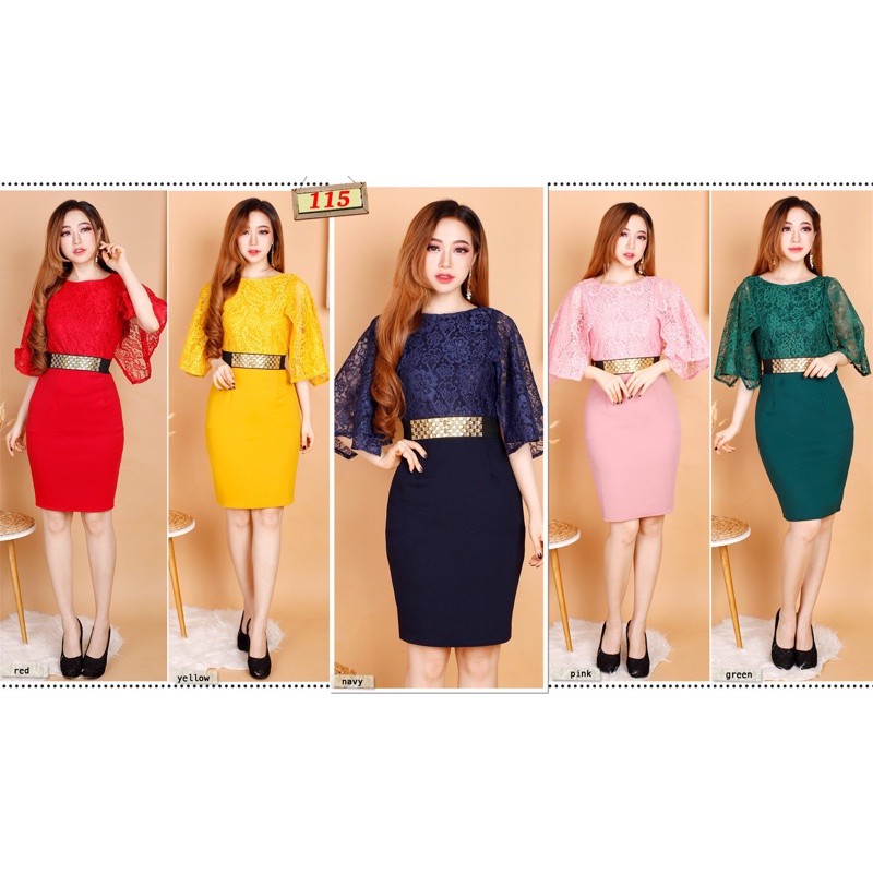 Kathryn collection # 115,  Dres rok span scuba Import premium kombinasi brukat gliter free belt