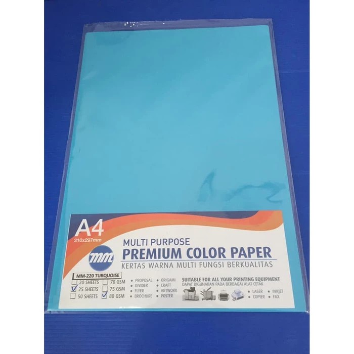 

HVS Warna 80gr MM-220 turquoise (20 lembar)