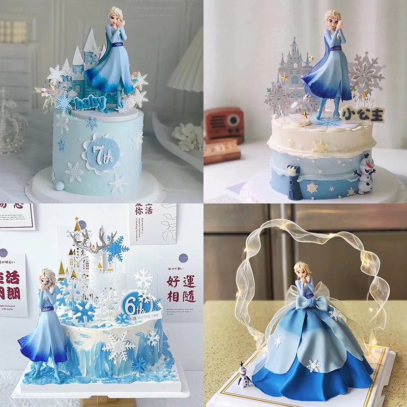 Mainan Koleksi Boneka Figure Disney Frozen Elsa Untuk Dekorasi Kue