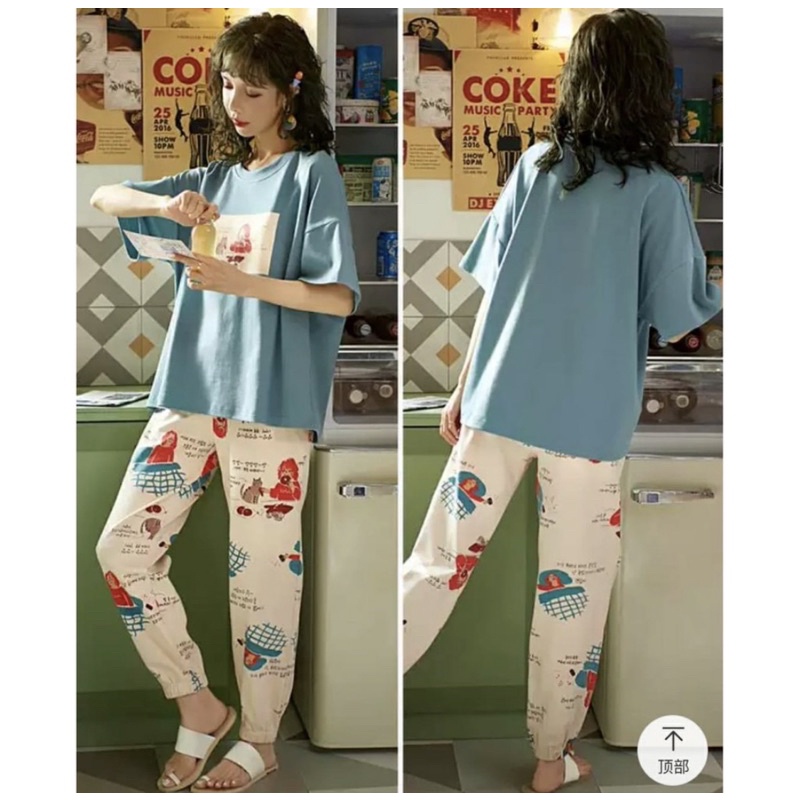 PIYAMA SPANDEX IMPORT PREMIUM BAJU TIDUR SETELAN CELANA PANJANG MOTIF BIG SIZE KAOS