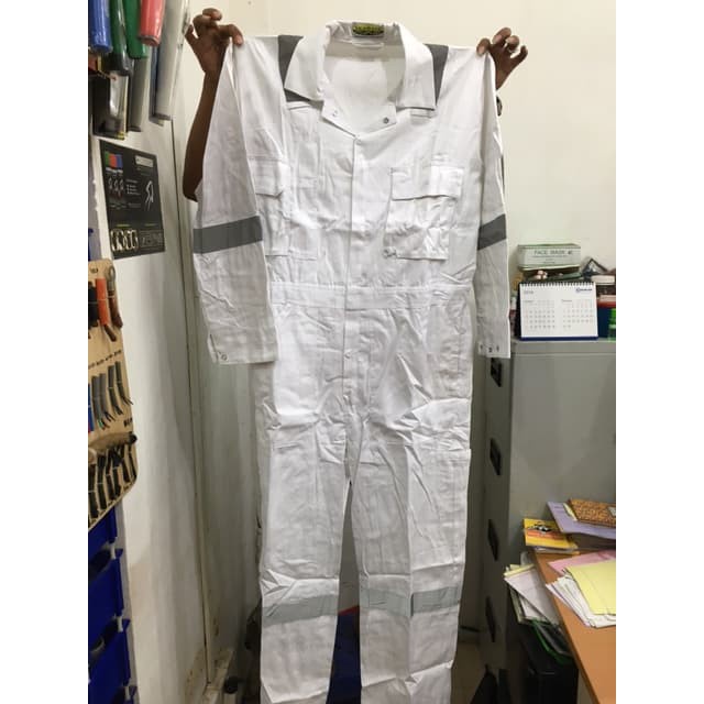 Wearpack Coverall Putih White Bahan American Drill / Wearpack Safety Berkualitas