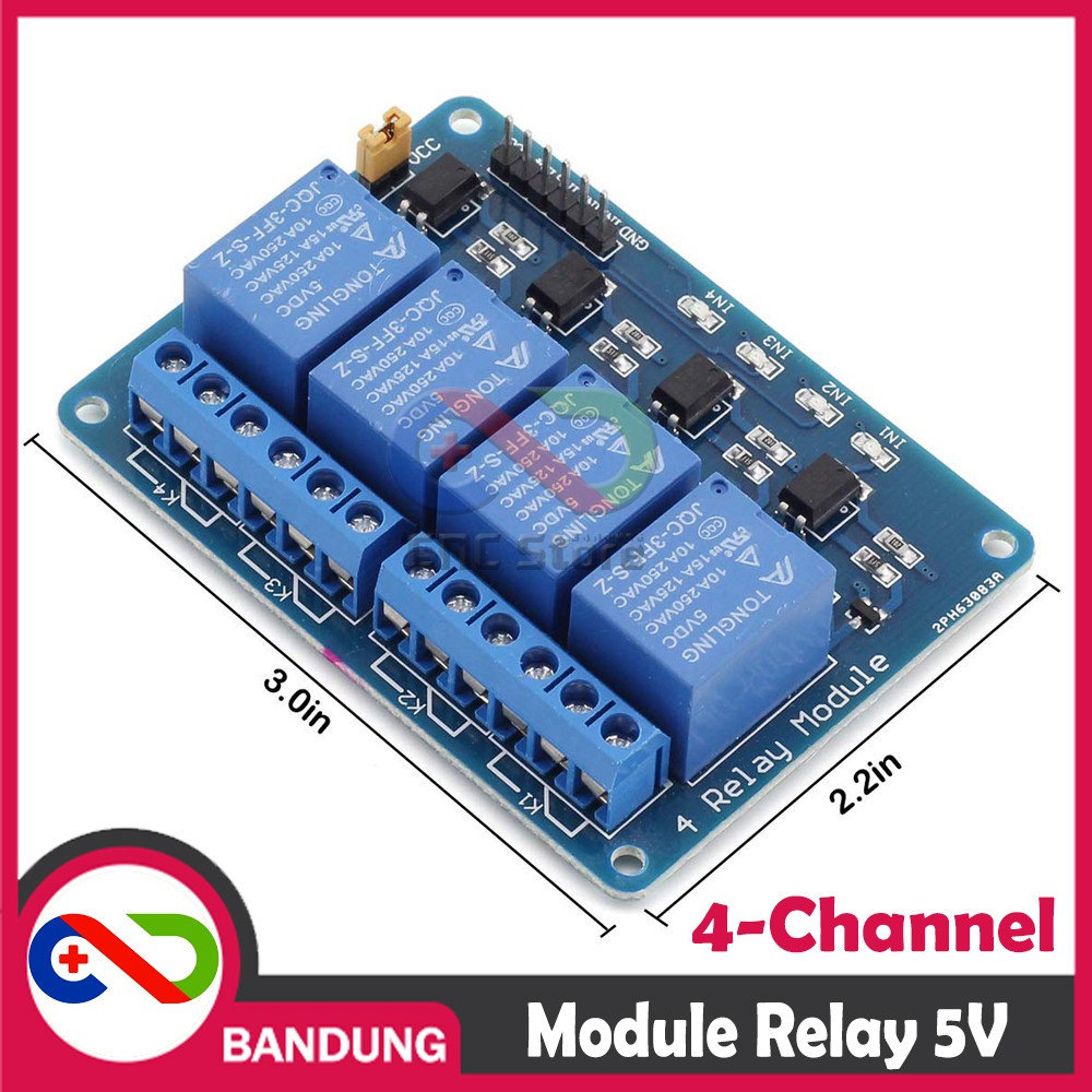 RELAY 5V 4 CHANNEL OUTPUT 250VAC 30VDC 10A WITH OPTOCUPLER MODUL