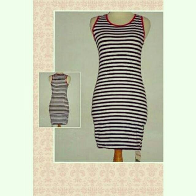 Dress Tanktop Panjang Bodycon Stripe