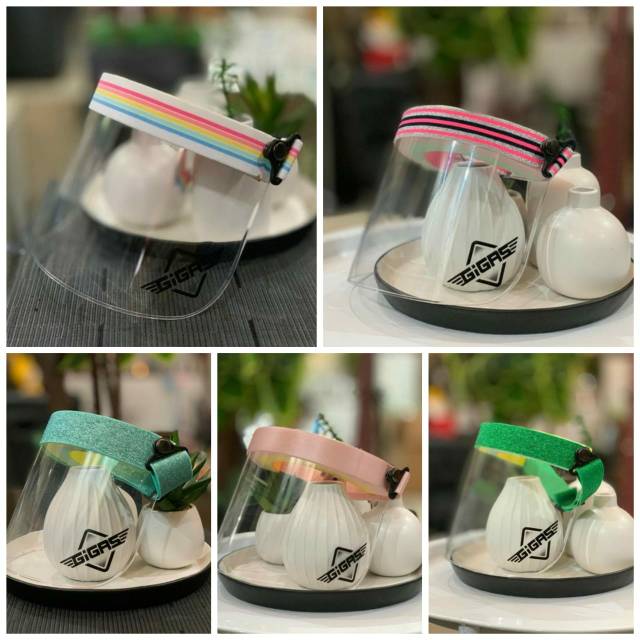 Premium Face shield Wanita (Dewasa) Modis Merk GIGAS - Pelindung Wajah/APD/masker wajah