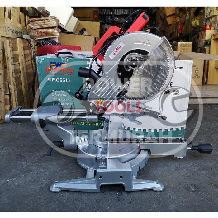 MITRE SAW SLIDING WIPRO 10" LASER MESIN POTONG ALUMINIUM MITER SAW