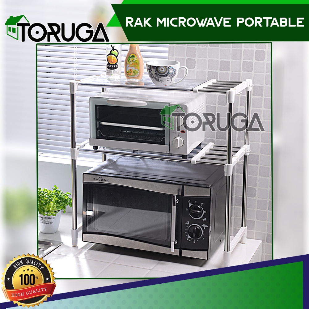 Rak Microwave Storage Rack portable serbaguna 2 tingkat susun