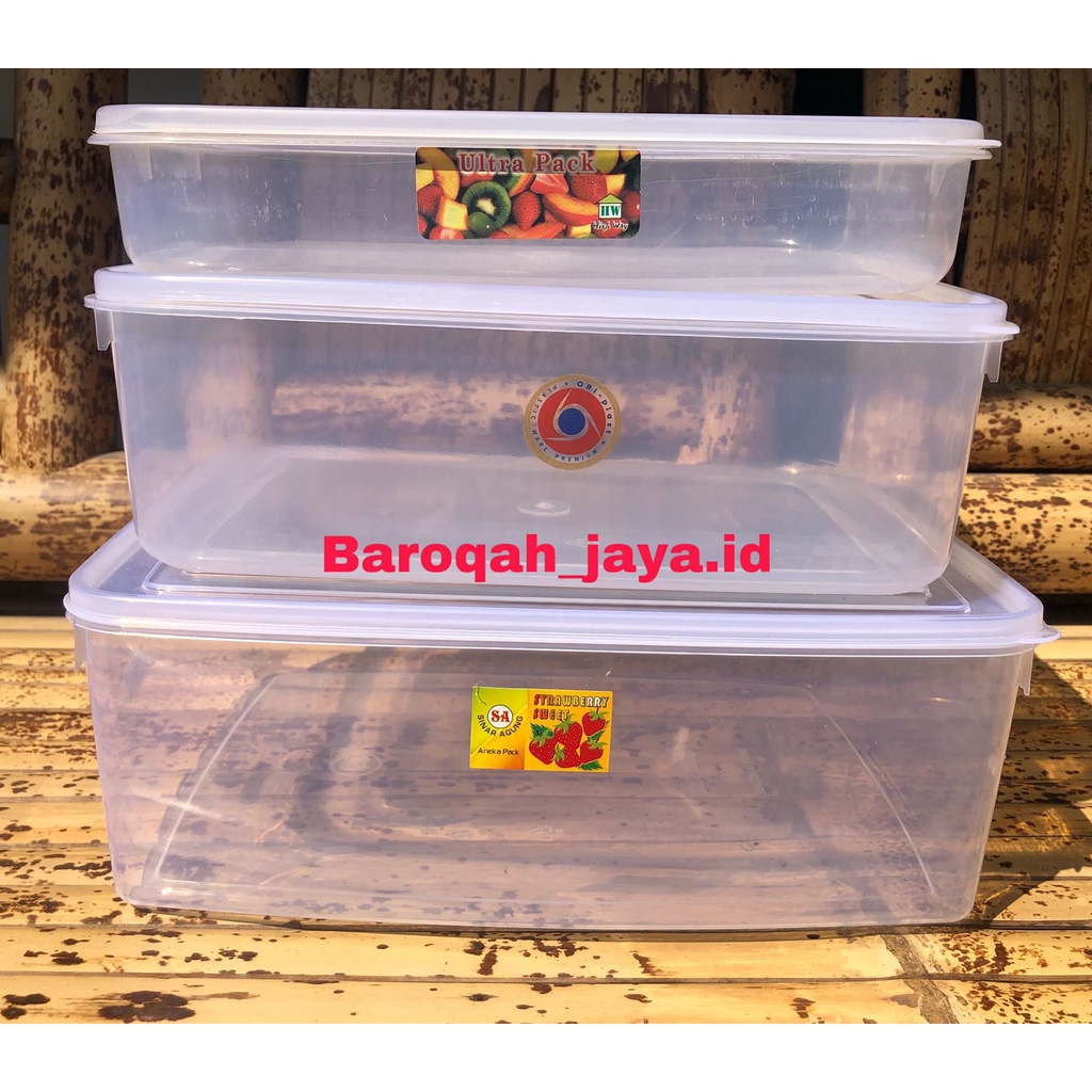 [2000, 3300, 3500, 3700, 5000 ml] Toples Plastik Bening Jumbo Kotak Murah