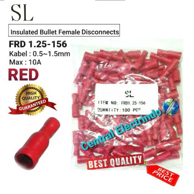 Skun Kabel Insulated Bullet Female Disconnects FRD 1.25-156 Kabel 0.5~1.5mm SL.