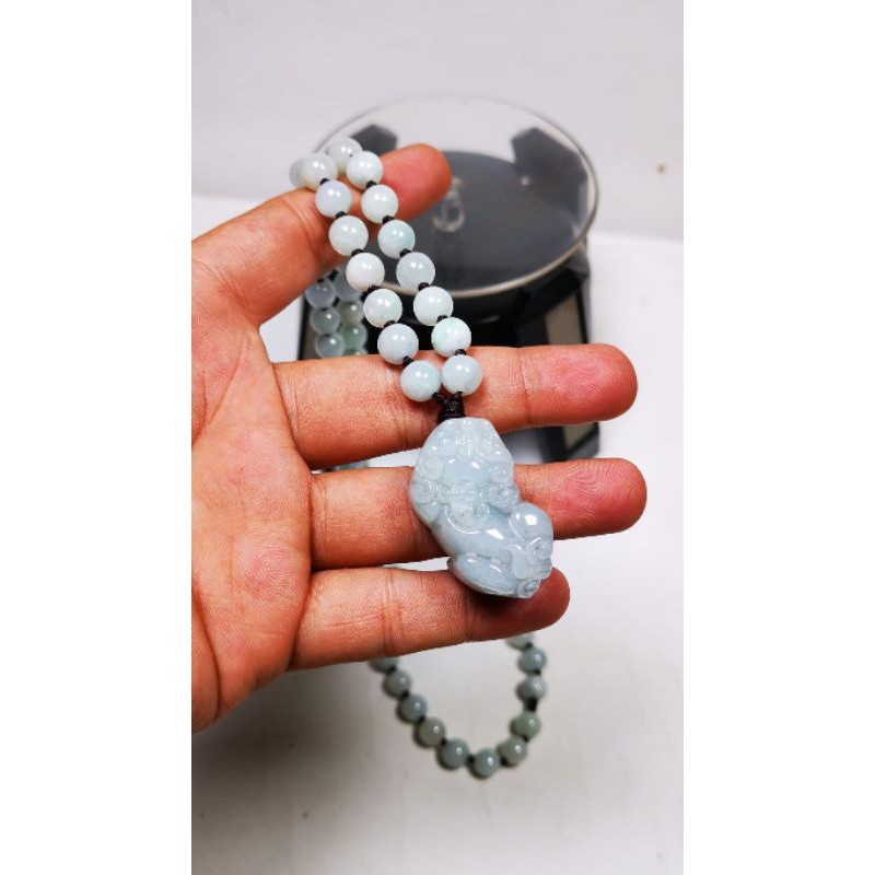 KALUNG JADE BURMA SERTA KEPALA PIXIU BAHAN GIOK BURMA TYPE A GARANSI KUALITAS BAGUS LENGKAP MEMO