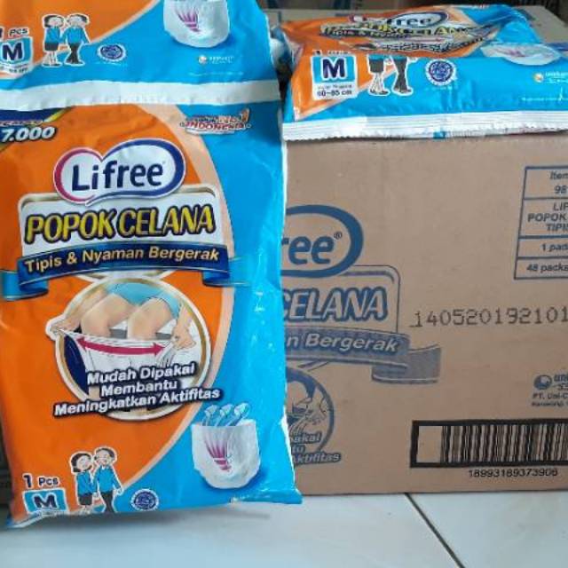 POPOK CELANA DEWASA  Merk LIFREE uk M isi 50pcs