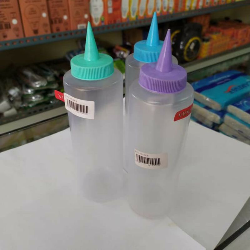 BOTOL KECAP SAUS PLASTIK TUTUP LANCIP UK BESAR (BOTOL KECAP / SAUS UK BESAR)