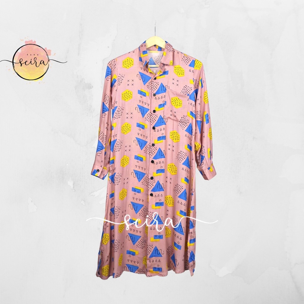 [BISA COD] Rayona Long Tunik / Tunik Olea Motif KBI Rayon