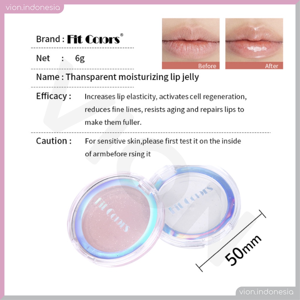 KACHI - FIT COLORS Moisturising Lip Jelly Lip Balm Glitter Pelembab Bibir Fitcolors FC011