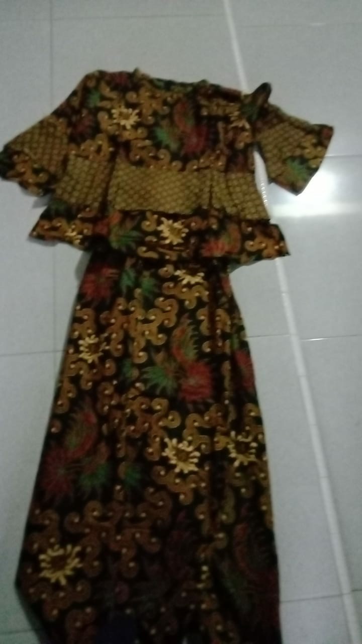 Set Kulot Peplum Batik Sogan Daun Batik Solo Premium Muslim Kantor Seragam Pesta Kerja Setelan Batik