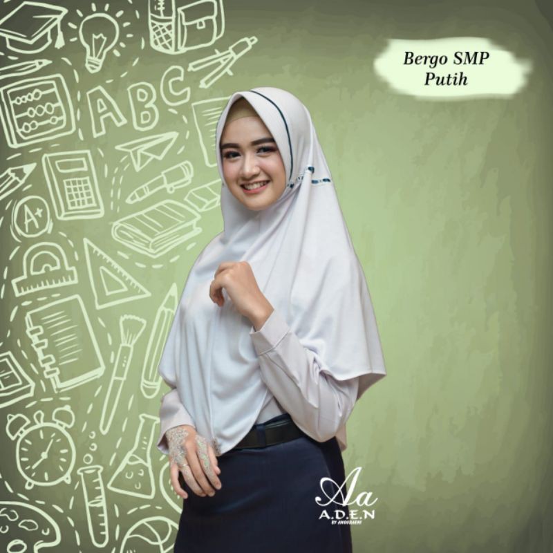 Jilbab anak sekolah sd smp putih coklat tua pramuka Bergo Emil Sekolah SD SMP by Aden hijab