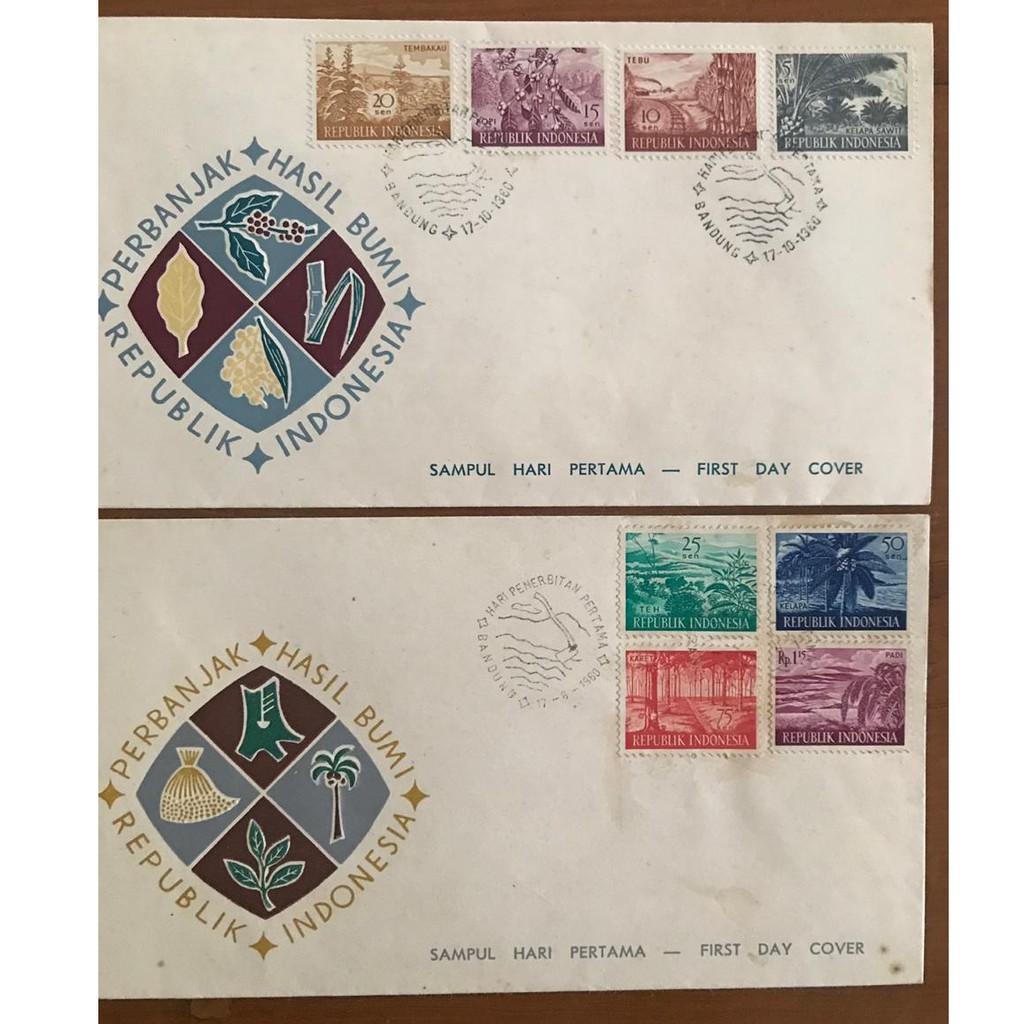 

Sampul Hari Pertama (SHP / FDC) Prangko Indonesia HASIL BUMI th 1960