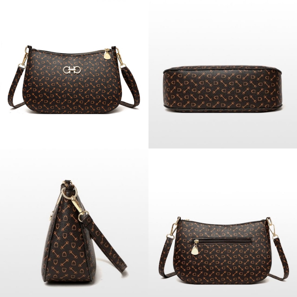 TAS SELEMPANG WANITA SLING BAG KOREA IMPORT KULIT COKLAT NOTRE TA409B7 PREMIUM KEKINIAN BATAM CEWEK MURAH