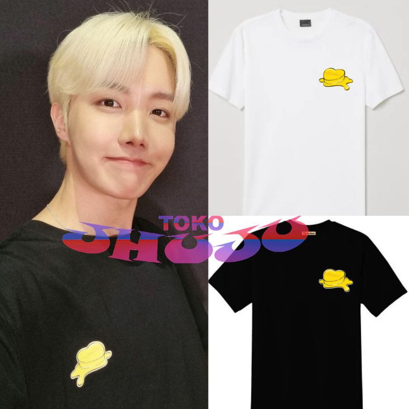 T shirt BTS J HOPE style Butter Logo Printing kecil / kaos BTS j hope Jungkook RM