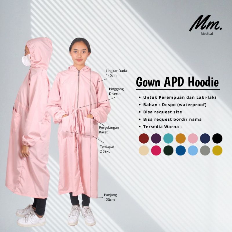 Gown APD/ Surgical Gown / Gown hoodie Kerut