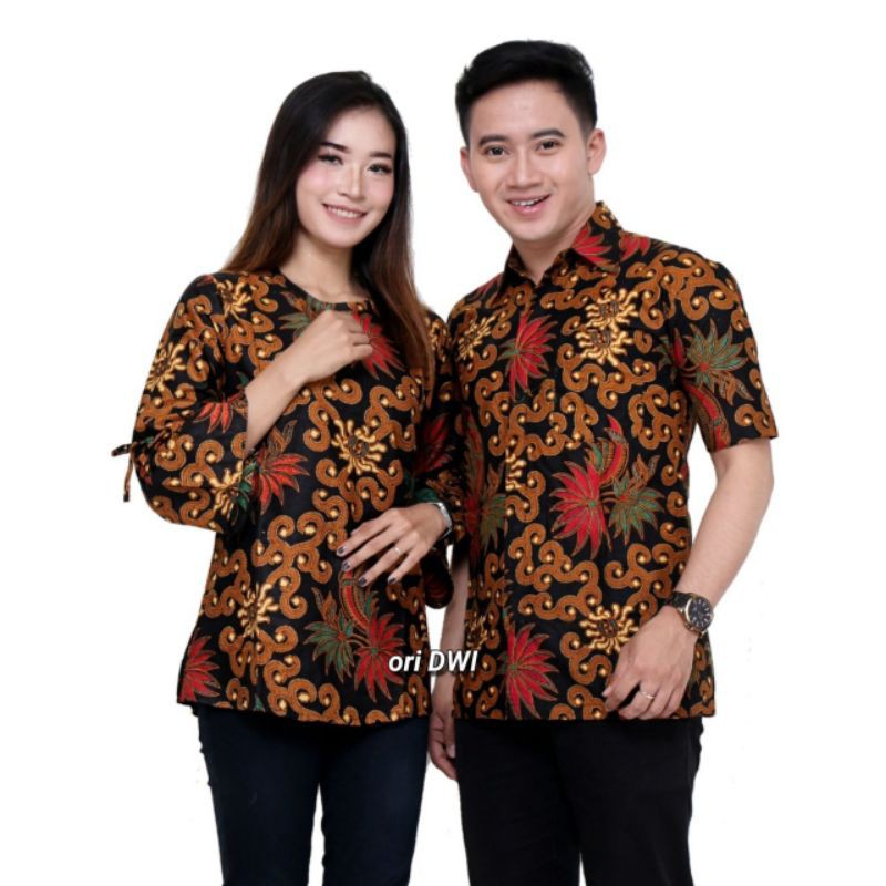 BAJU COUPEL BATIK SARIMBIT PASANGAN KAPELAN SERAGAM BATIK KERJA COUPLE PREMIUM TERBARU PEKALONGAN