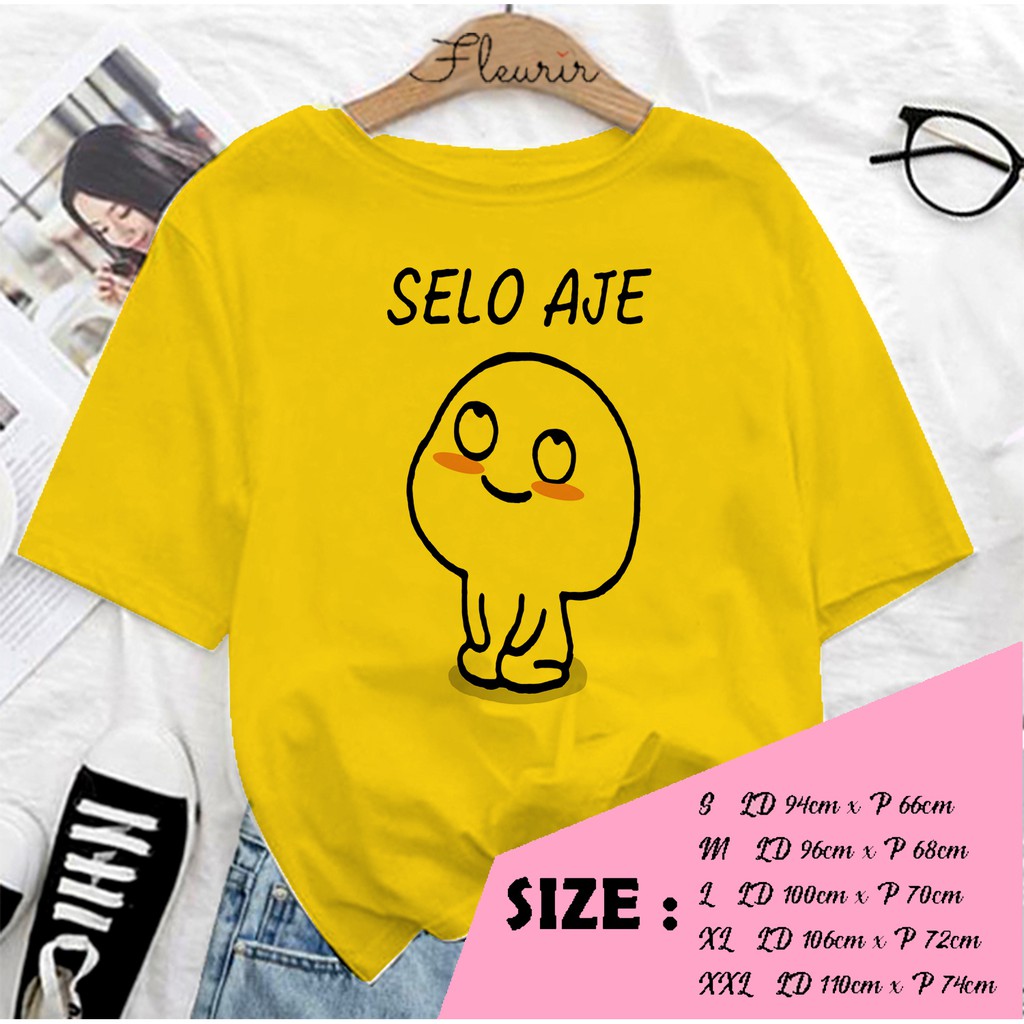 FLEURIR - KAOS PENTOL SELO WANITA DEWASA LENGAN PENDEK TEE UNISEX