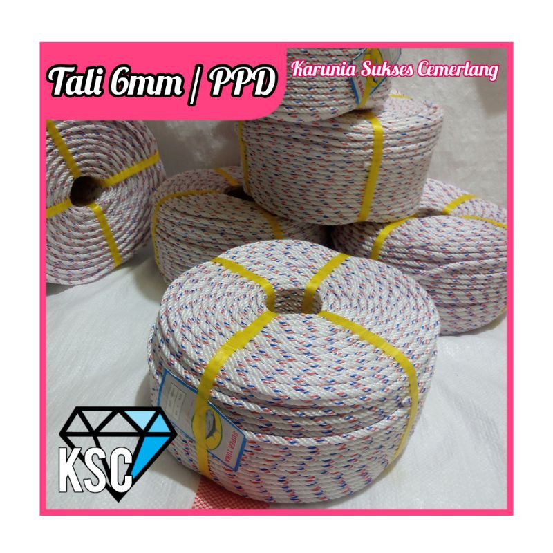 

( READY ) TALI TAMBANG 6MM / TALI TAMBANG PPD / TALI PROYEK / TALI KAPAL / TAMPAR PLASTIK / TAMBANG PLASTIK 1221