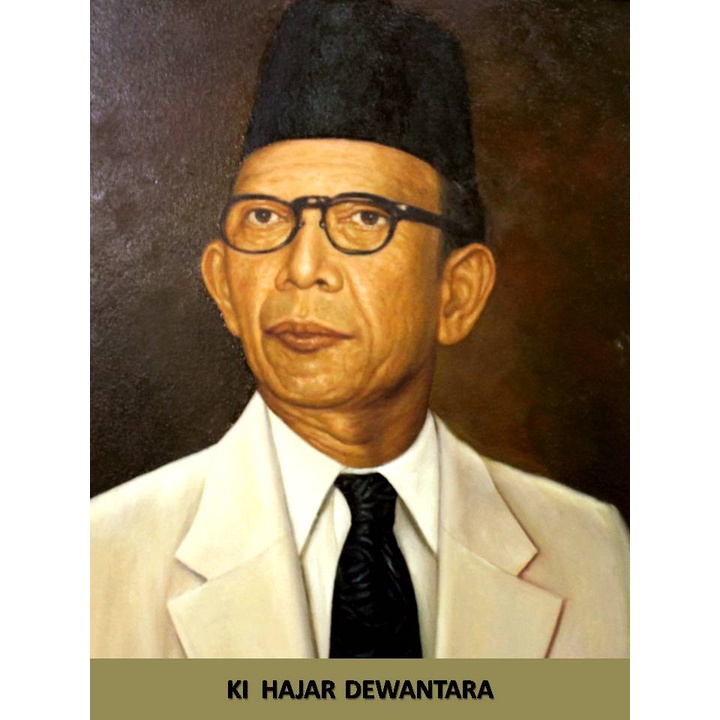Bingkai foto murah hiasan dinding poster gambar ki hajar dewantara uk 65x45