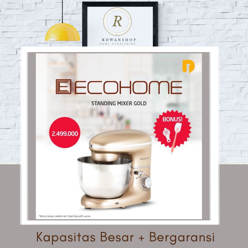 Mixer Standing Kapasitas Besar 6.5 Liter Low Watt Stainless Steel Ecohome Turbo Bergaransi Murah #MI